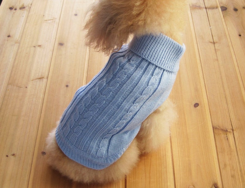 FAMI Dog Clothes Dogs Sweater Soft Puppies Clothing Winter Puppy Sweaters Warm Outfit for Dogs Small XS S Cat Apparel(SkyBlue,Medium) - Image 1